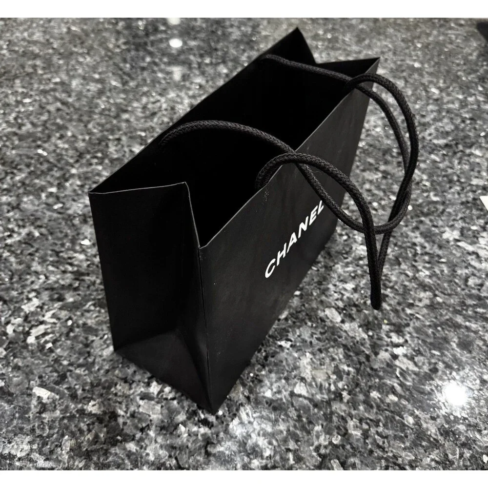Chanel Black Paper Shopping Gift Empty Bag 12